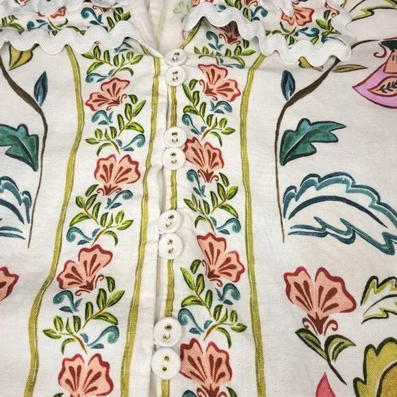 FARM Rio Floral Embroidered Jumpsuit - White and Pink - Picture 2 of 9